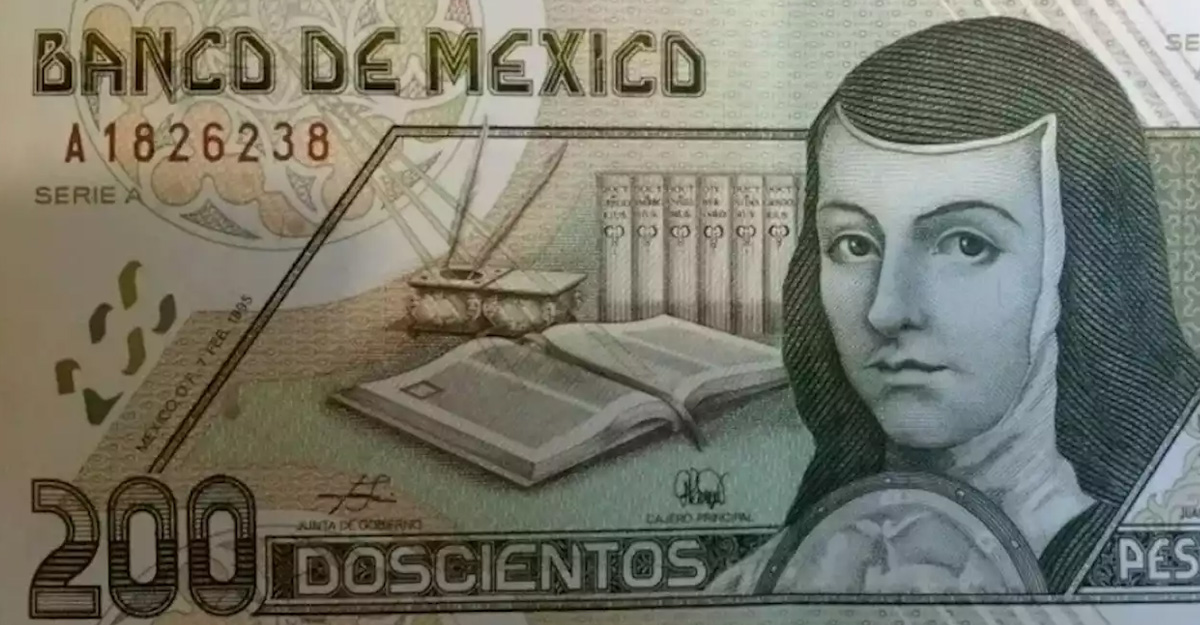 ¿Lo tienes Billete 'viejito' de 200 pesos de Sor Juana se vende en 2 mil pesos